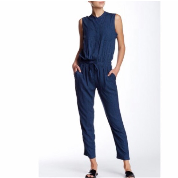 Joe Fresh Blue Patterned Half Sleeve Jumpsuit - Picture 5 of 5